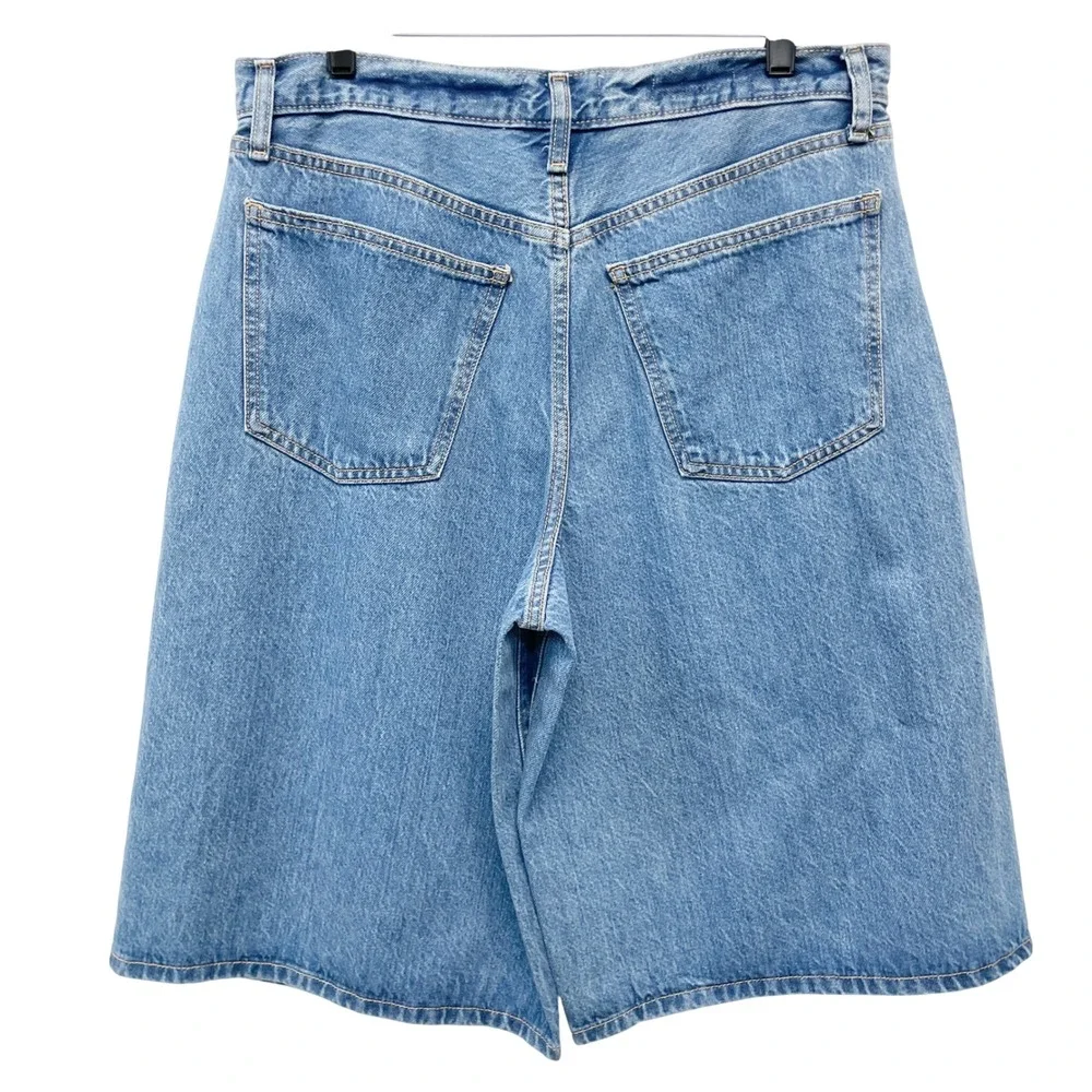 Universal Thread Womens Blue High Rise Relaxed Long Denim Bermuda Shorts Size 12